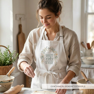 Schicke Kokette Floral Bester Koch Aller Zeiten Ge Lange Schürze