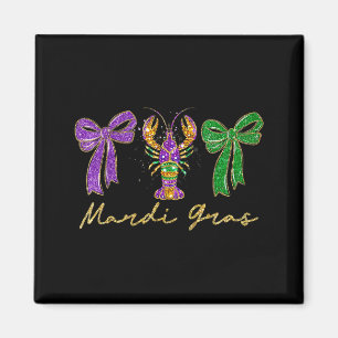 Schicke Kokette Mardi Gras-Schleife Crawfish  Magnet