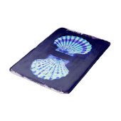 schicke Küstenstrände rustikal nautische blaue Mus Badematte (Schrägansicht)