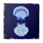 schicke Küstenstrände rustikale Seeschiffe Muschel Fliese (Vorderseite)