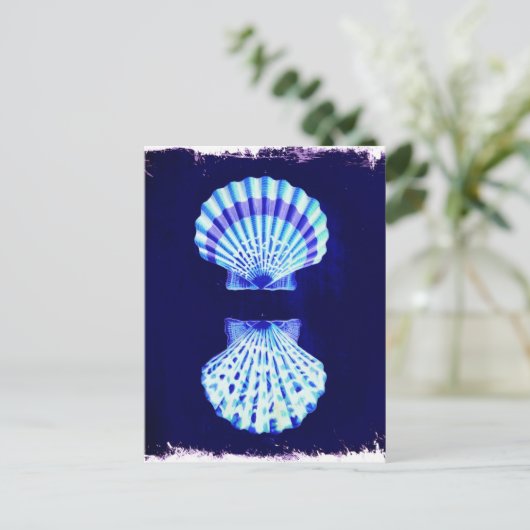 schicke Küstenstrände rustikale Seeschiffe Muschel Postkarte (Stehend Vorderseite)