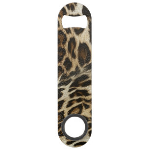 Schicke Leopard-Stellen-lederner Korn-Blick Speedflaschenöffner