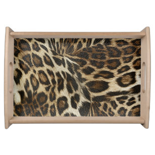 Schicke Leopard-Stellen-lederner Korn-Blick Tablett