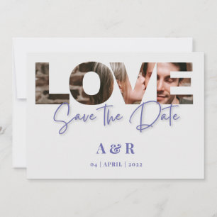 Schicke Liebesbriefe Foto-Ausschnitt Save-the-Date Save The Date