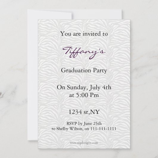 schicke lila Doppel-Foto-Abschluss Einladung (Rückseite)