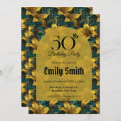 Schicke Lilien Ästhetik Erster Geburtstag Einladung (Vorne/Hinten)