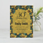 Schicke Lilien Ästhetischer Erster Geburtstag Einladung (Stehend Vorderseite)