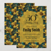 Schicke Lilien Ästhetischer Erster Geburtstag Einladung (Vorne/Hinten)