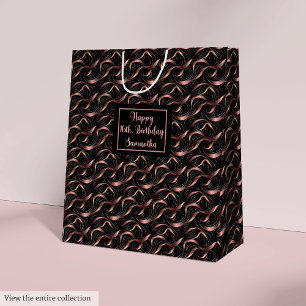 Schicke Luxus-Geschenktasche Roségold Glitter und Mittlere Geschenktüte