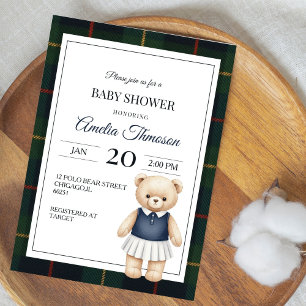 Schicke Luxus-Teddybär-Baby-Party-Einladung Einladung