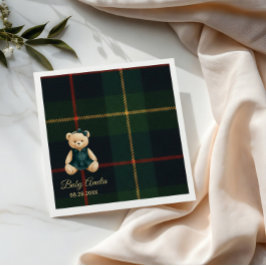 Schicke Luxus-Teddybär-Baby-Shower-Einladung Serviette