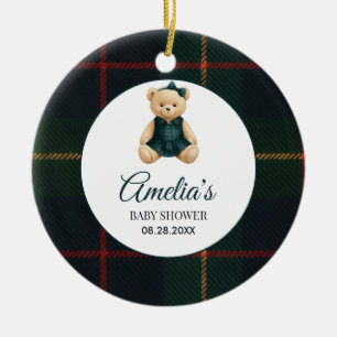 Schicke Luxus-Teddybär-Baby-Shower Keramik Ornament