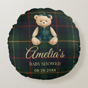 Schicke Luxus-Teddybär-Baby-Shower Rundes Kissen