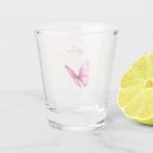 Schicke Mädchenhaft Rosa Schmetterling Schnapsglas (Rückseite)