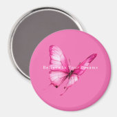 Schicke Mädchenhafte Rosa Schmetterling Magnet (Vorderseite/Rückseite)