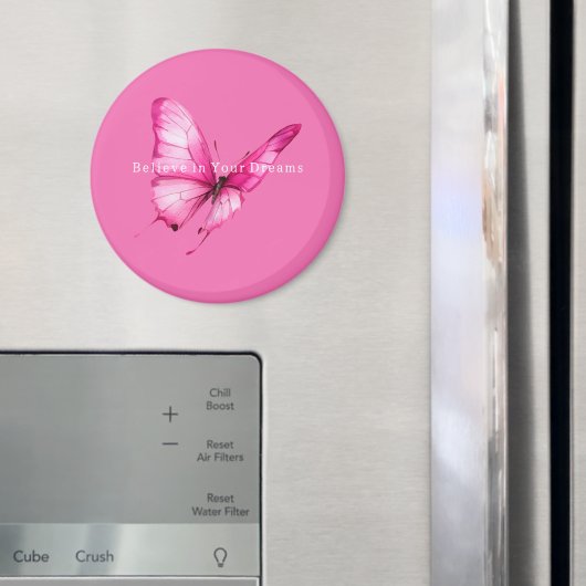 Schicke Mädchenhafte Rosa Schmetterling Magnet (In Situ (Kühlschrank))