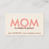 Schicke Mama-Telefonkarte Telefonnummerkarte (Rückseite)