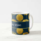 Schicke Marine-Herz-Goldkreise Kaffeetasse (VorderseiteRechts)