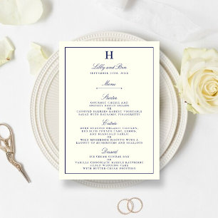 Schicke Marine-u. Menükarte