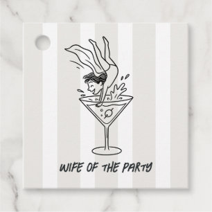 Schicke Martini-Doodle-Ehefrau der Party-Junggesel Geschenkanhänger