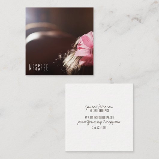 Schicke Massage-Therapie-Visitenkarten Quadratische Visitenkarte (Vorne/Hinten)