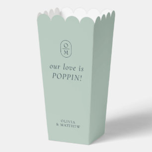 Schicke Meeresschaum-Grüne Monogramm-Popcorn-Gesch Geschenkschachtel