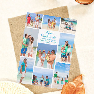 Schicke Mele Kalikimaka-Familienfoto-Collage am St Feiertagskarte