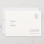 Schicke Minimal Moderne Foto-Monogramm-Hochzeit Save The Date (Vorderseite)