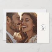 Schicke Minimal Moderne Foto-Monogramm-Hochzeit Save The Date (Rückseite)