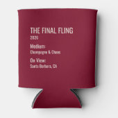 Schicke Minimal-Museum-Label-Junggesellinnenabschi Dosenkühler (Vorderseite)