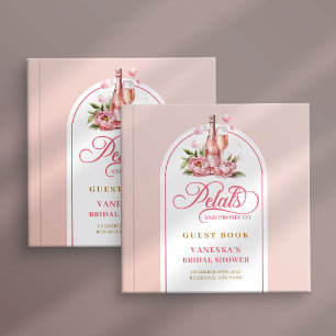 Schicke minimale Blütenblätter und Prosecco-Roségo Gästebuch