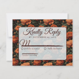 Schicke minimalistische Pfingstrosen Romantische H RSVP Karte