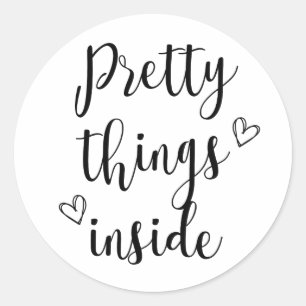 Schicke, minimalistischer Pretty-Things-Inside-Auf Runder Aufkleber