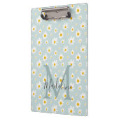 Schicke Minimalschrift-Daisy-Teal-Monogramm Klemmbrett (Links)