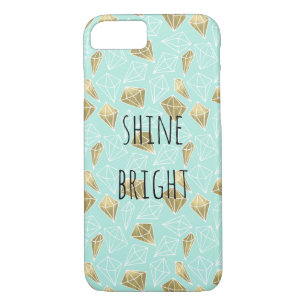 Schicke Minzen-und Golddiamanten glänzen helles Case-Mate iPhone Hülle