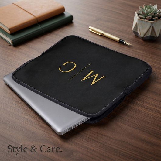 Schicke moderne Anfangsbuchstaben Laptopschutzhülle