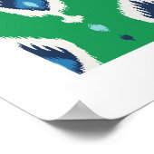 schicke, moderne blaugrüne Kat-Musterschrift Poster (Ecke)