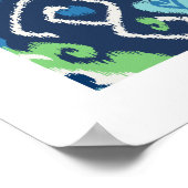 schicke, moderne blaugrüne Kat-Musterschrift Poster (Ecke)