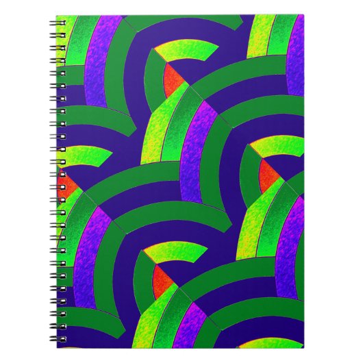 schicke, moderne, grüne/lila Chevrons Notizblock (Vorderseite)
