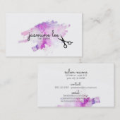 schicke moderne Hairstylist-Aquarell-Kalligraphie Visitenkarte (Vorne/Hinten)