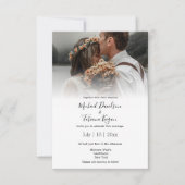 schicke, moderne handschriftliche Hochzeit Foto Ei Einladung (Vorderseite)