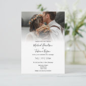 schicke, moderne handschriftliche Hochzeit Foto Ei Einladung (Stehend Vorderseite)