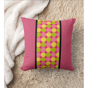 Schicke moderne Himbeer-Polka-Dot- Wurfkissen Kissen