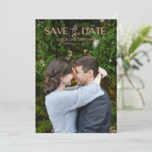 Schicke moderne Hochzeit in Rosa Save The Date
