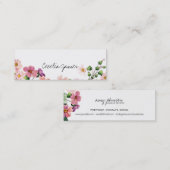 schicke, moderne Makeup-Künstlerin Aquarell Rosa B Mini Visitenkarte (Vorne/Hinten)