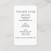 Schicke moderne Modekleidungs-Visitenkarte Visitenkarte (Rückseite)