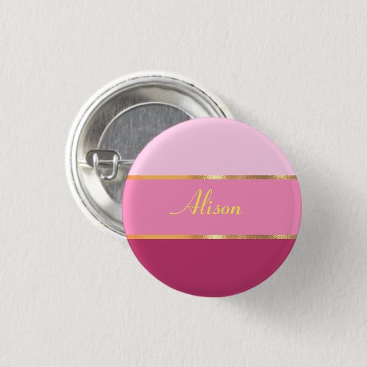 schicke, moderne rosa Goldbezeichnung Button (Vorne & Hinten)