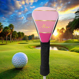 schicke, moderne rosa Goldbezeichnung Golf Headcover