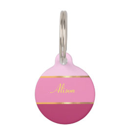 schicke, moderne rosa Goldbezeichnung Haustiermarke