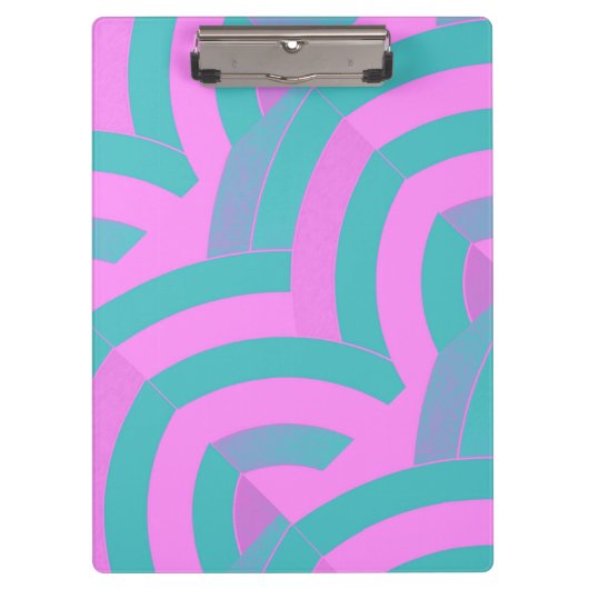 schicke, moderne, rosa/grüne Chevrons Klemmbrett (Vorderseite)